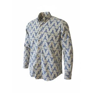 Barn Fly‎ Vintage Western Shirt Thunderbird Eagle Print Medium Blue White Cowboy